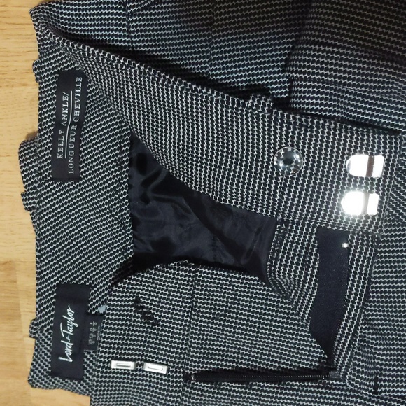 Lord & Taylor Black & White Kelly Ankle Trouser pants, 0, w/pockets! - Picture 5 of 10